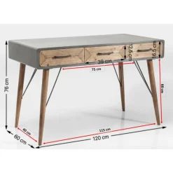 KARE Design Tische-Schreibtisch X Factory 120X60Cm 3Sk