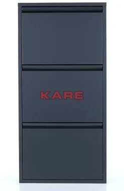 KARE Design Kleinmöbel & Sonstiges-Schuhkipper Caruso 3-Er Anthrazit
