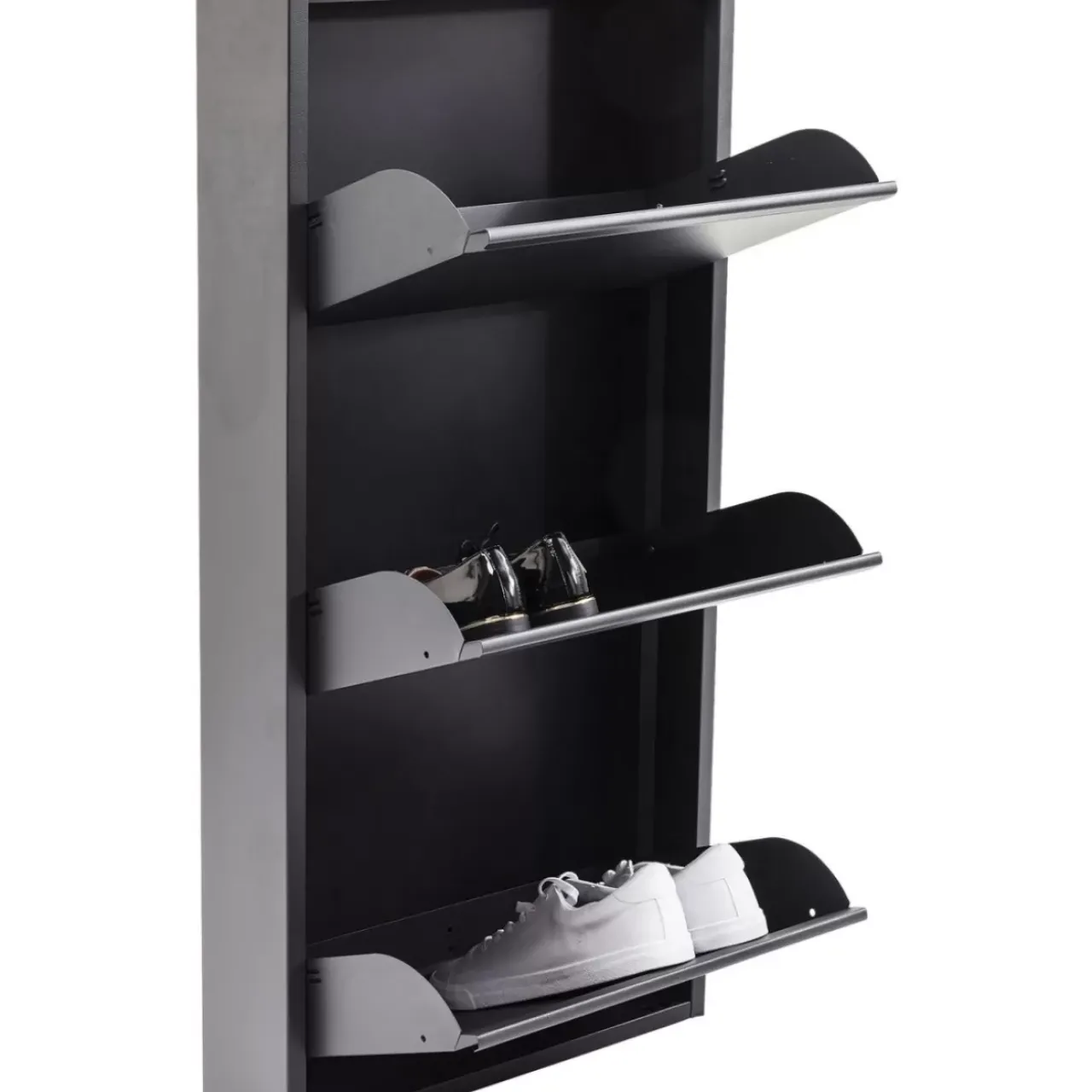 KARE Design Kleinmöbel & Sonstiges-Schuhkipper Caruso 3-Er Anthrazit