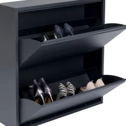 KARE Design Kleinmöbel & Sonstiges-Schuhkipper Caruso 2-Er Doppel Anthrazit