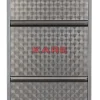 KARE Design Kleinmöbel & Sonstiges-Schuhkipper Caruso 3-Er Silber/Geflext