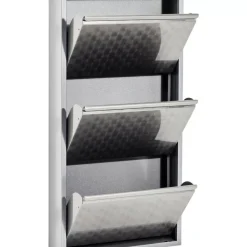 KARE Design Kleinmöbel & Sonstiges-Schuhkipper Caruso 3-Er Silber/Geflext