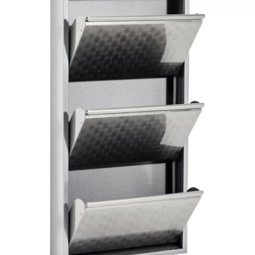 KARE Design Kleinmöbel & Sonstiges-Schuhkipper Caruso 3-Er Silber/Geflext