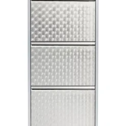 KARE Design Kleinmöbel & Sonstiges-Schuhkipper Caruso 3-Er Silber/Geflext (Mo)