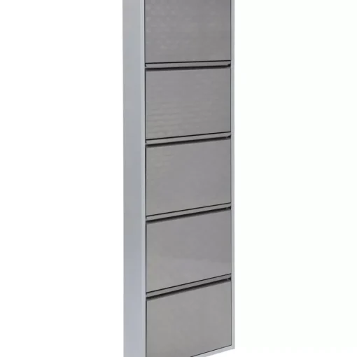 KARE Design Kleinmöbel & Sonstiges-Schuhkipper Caruso 5-Er Silber/Geflext