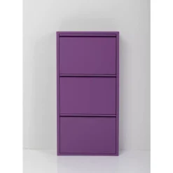 KARE Design Kleinmöbel & Sonstiges-Schuhkipper Caruso 3-Er Violet
