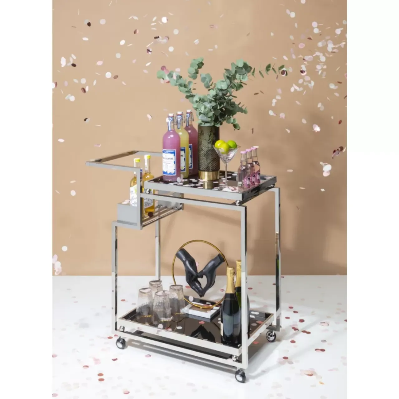 KARE Design Tische-Servierwagen Barfly Silber