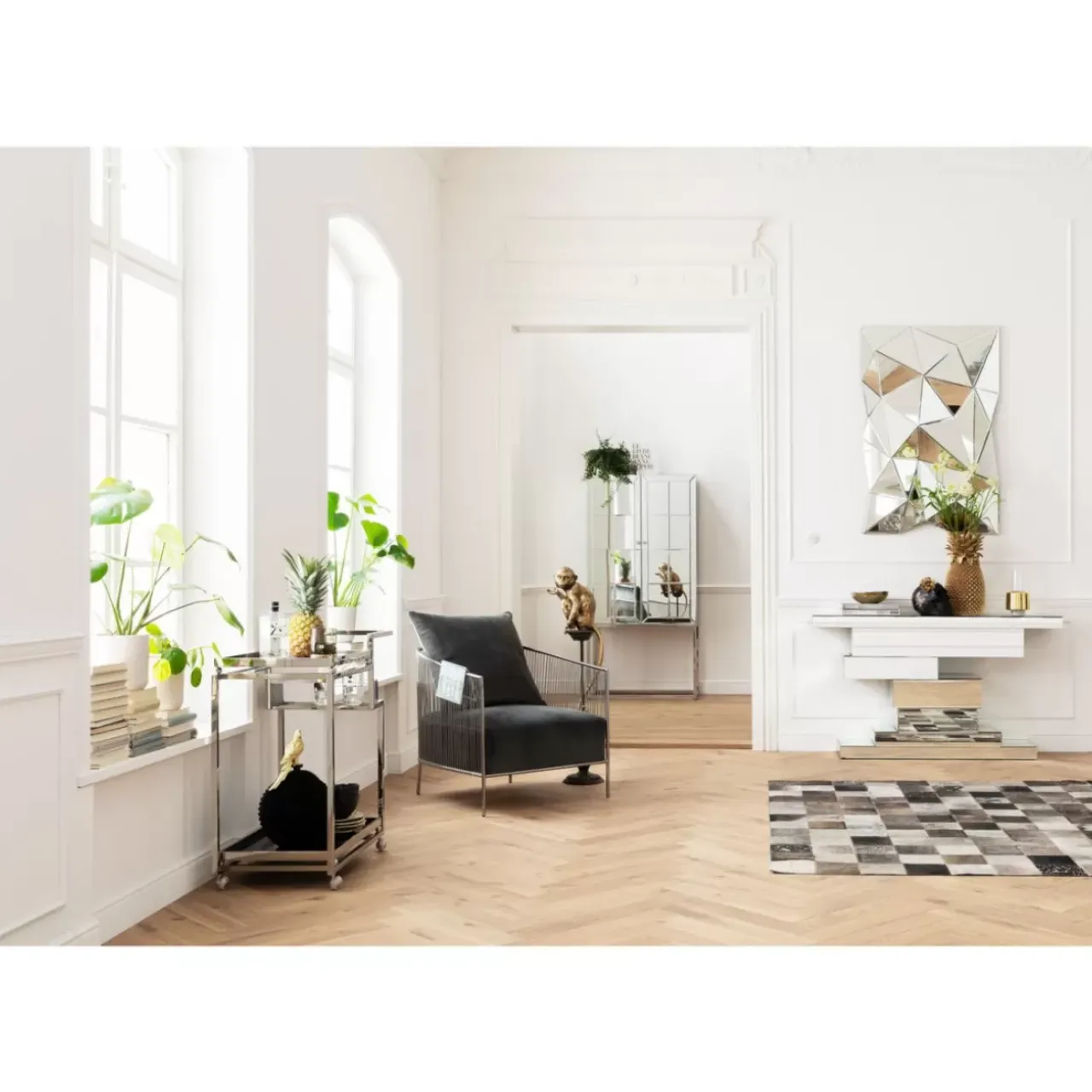 KARE Design Tische-Servierwagen Barfly Silber