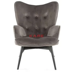 KARE Design Sessel-Sessel Black Vicky Velvet Grau