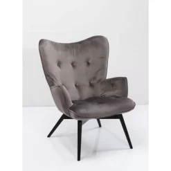 KARE Design Sessel-Sessel Black Vicky Velvet Grau