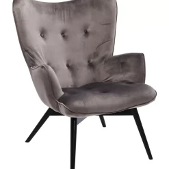 KARE Design Sessel-Sessel Black Vicky Velvet Grau
