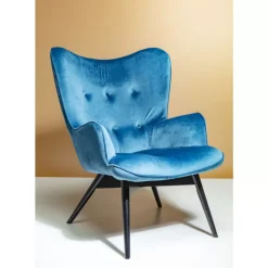 KARE Design Sessel-Sessel Black Vicky Velvet Petrol