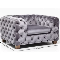 KARE Design Sessel-Sessel Desire Silbergrau