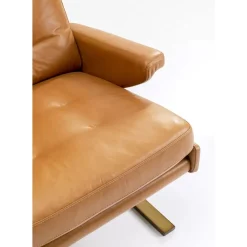 KARE Design Sessel-Sessel Mit Hocker Breno Braun