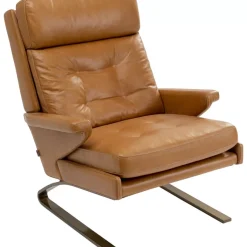 KARE Design Sessel-Sessel Mit Hocker Breno Braun