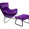 KARE Design Sessel-Sessel Mit Hocker Snuggle Lila (2/Tlg)