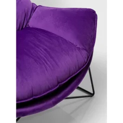 KARE Design Sessel-Sessel Mit Hocker Snuggle Lila (2/Tlg)