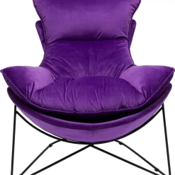 KARE Design Sessel-Sessel Mit Hocker Snuggle Lila (2/Tlg)