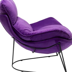 KARE Design Sessel-Sessel Mit Hocker Snuggle Lila (2/Tlg)