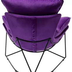 KARE Design Sessel-Sessel Mit Hocker Snuggle Lila (2/Tlg)