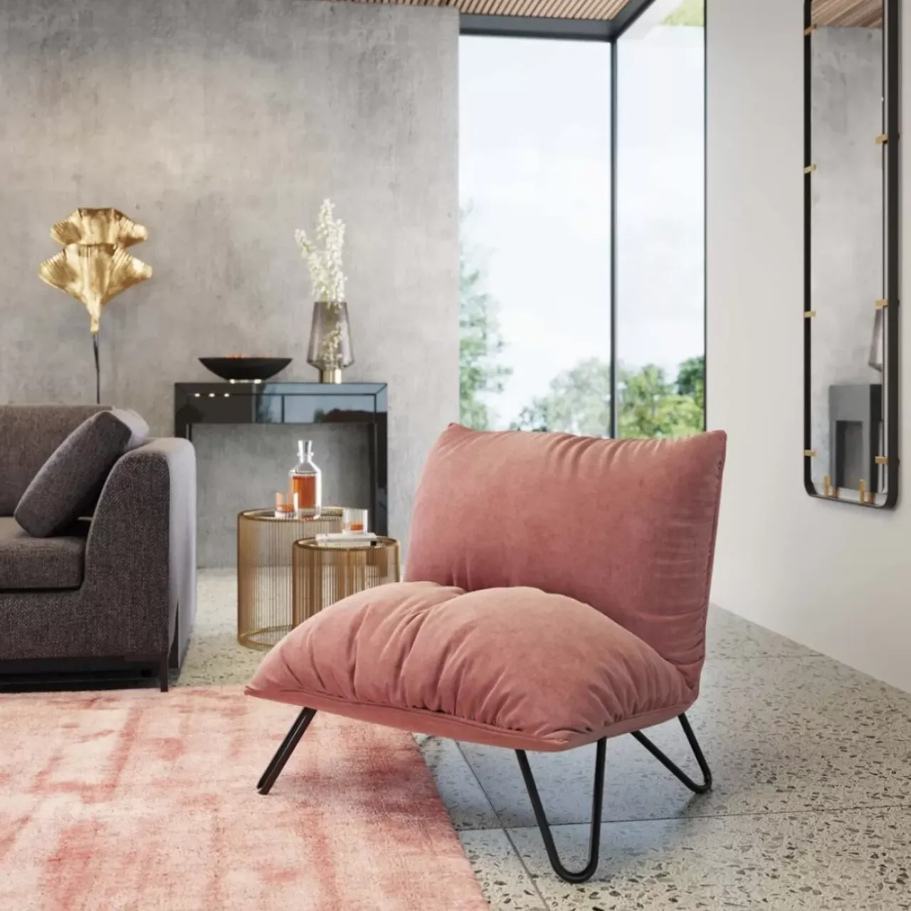 KARE Design Sessel-Sessel Porto Pino Rosa