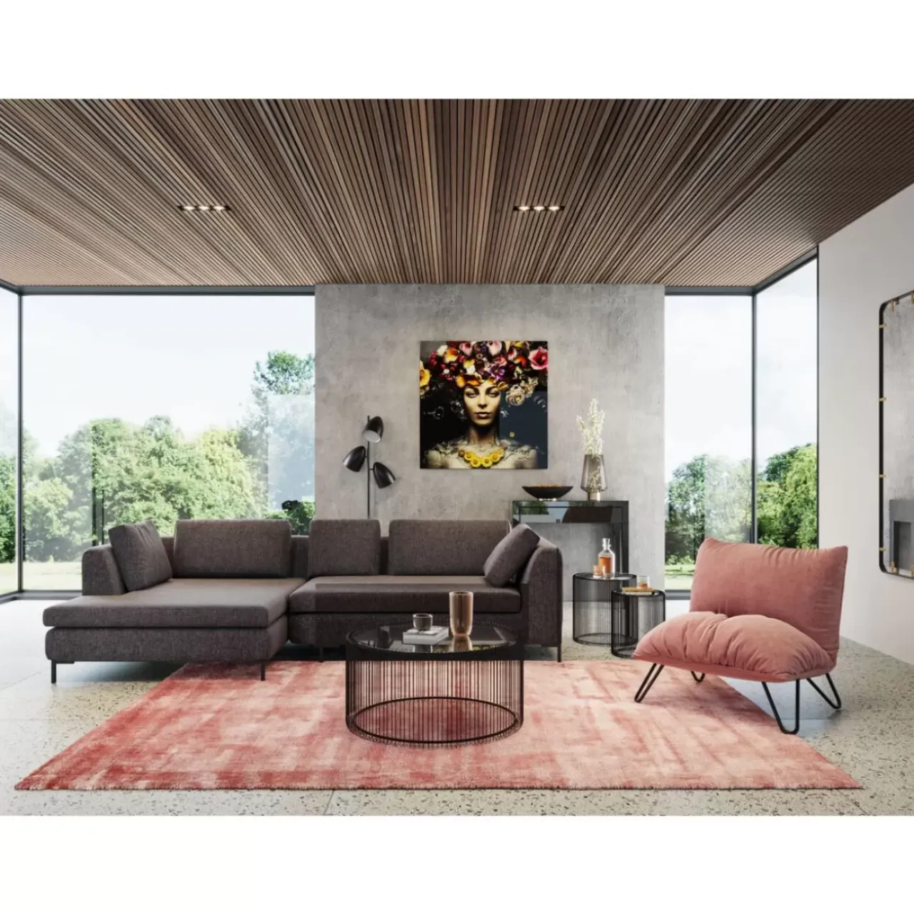 KARE Design Sessel-Sessel Porto Pino Rosa