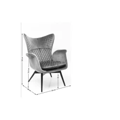 KARE Design Sessel-Sessel Tudor Velvet Schwarz