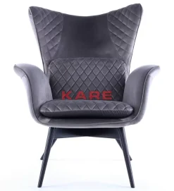 KARE Design Sessel-Sessel Tudor Velvet Silbergrau