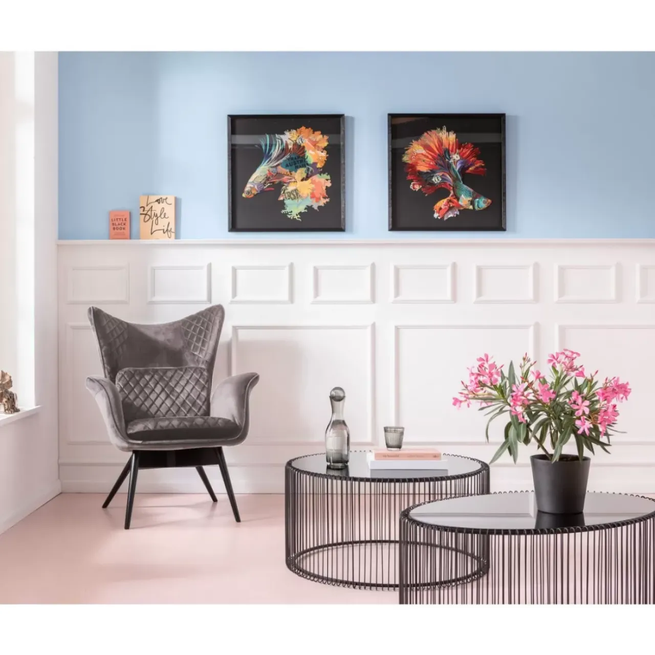 KARE Design Sessel-Sessel Tudor Velvet Silbergrau