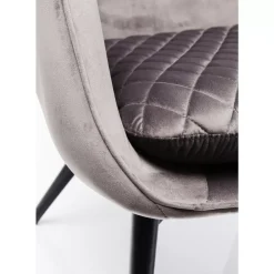 KARE Design Sessel-Sessel Tudor Velvet Silbergrau