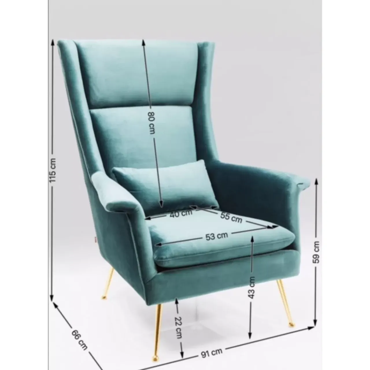 KARE Design Sessel-Sessel Vegas Forever Petrol