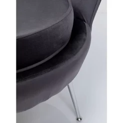 KARE Design Sessel-Sessel Water Lily Chrom Grau