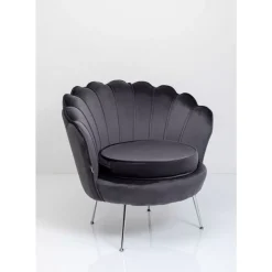 KARE Design Sessel-Sessel Water Lily Chrom Grau