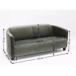 KARE Design Sofas & Couches-Sofa Cigar Lounge 3-Sitzer Grun