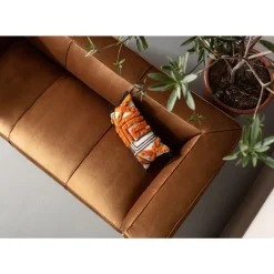 KARE Design Sofas & Couches-Sofa Cubetto 3-Sitzer Velvet Braun