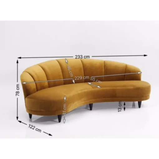 KARE Design Sofas & Couches-Sofa Dschinn 3-Sitzer Amber 233Cm