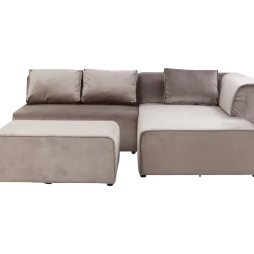 KARE Design Sofas & Couches-Sofa Infinity Velvet Taupe Rechts