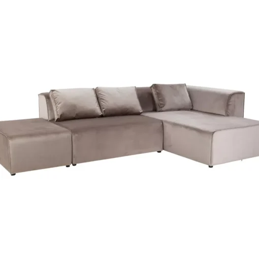 KARE Design Sofas & Couches-Sofa Infinity Velvet Taupe Rechts