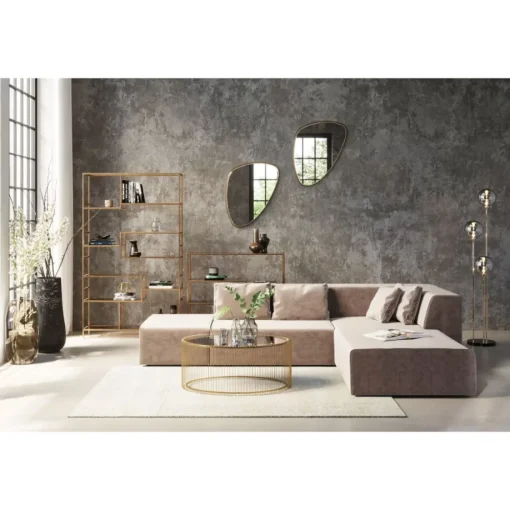 KARE Design Sofas & Couches-Sofa Infinity Velvet Taupe Rechts