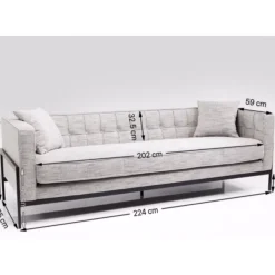 KARE Design Sofas & Couches-Sofa Loft 3-Sitzer Salt & Pepper