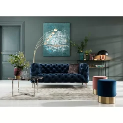KARE Design Sofas & Couches-Sofa Look 2-Sitzer Velvet Blau