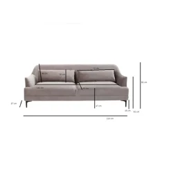 KARE Design Sofas & Couches-Sofa Proud 3-Sitzer Grau