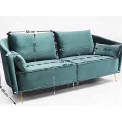 KARE Design Sofas & Couches-Sofa Vegas Forever 3-Sitzer Petrol