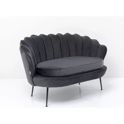 KARE Design Sofas & Couches-Sofa Water Lily 2-Sitzer Black Grau