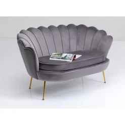 KARE Design Sofas & Couches-Sofa Water Lily 2-Sitzer Grau 132Cm