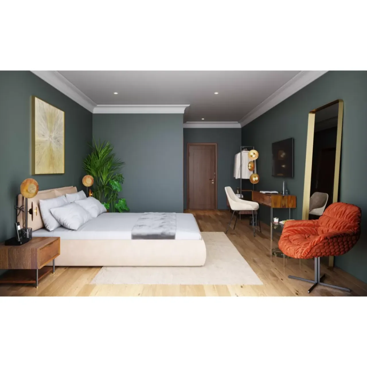 KARE Design Spiegel-Spiegel Curve Rectangular Brass 70X200Cm