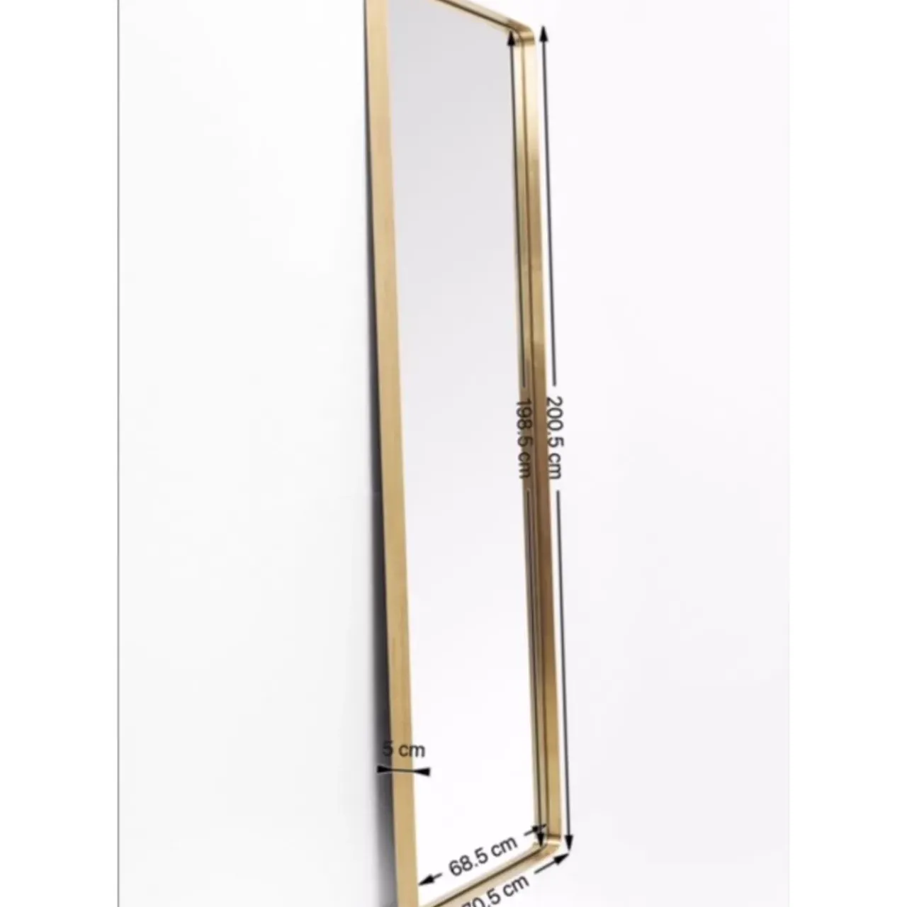 KARE Design Spiegel-Spiegel Curve Rectangular Brass 70X200Cm