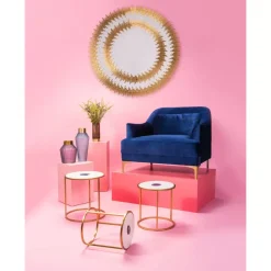 KARE Design Spiegel-Spiegel Solare Gold O132Cm