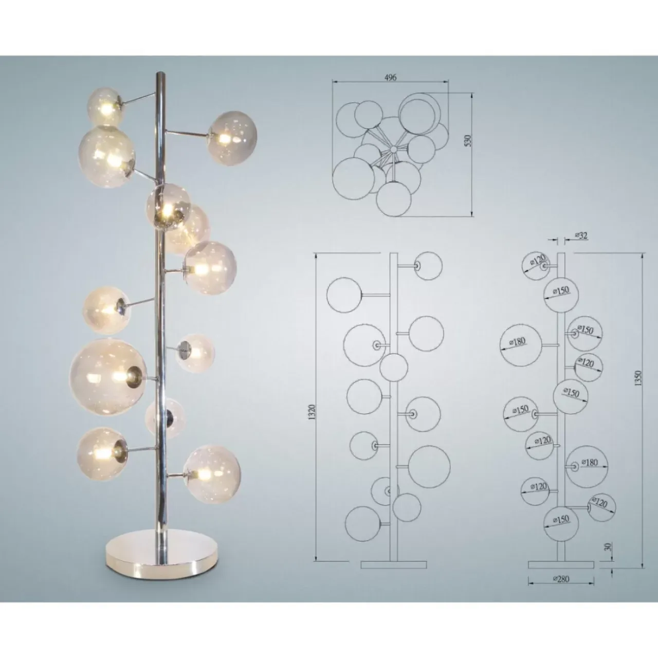 KARE Design Steh & Bodenleuchten-Stehleuchte Balloon Smoke 12