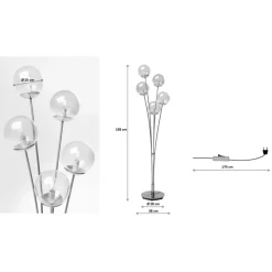KARE Design Steh & Bodenleuchten-Stehleuchte Five Balls Amber Brass